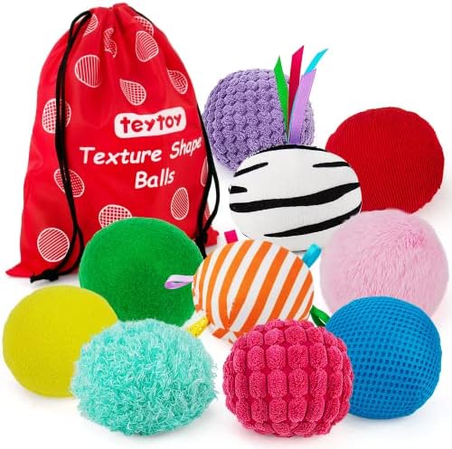 Baby Sensory Texture Ball Toy Set,10Pcs Montessori Toys for Babies 6-12 Months,Develop Fine Motor & Sensory Play for Newborns’ Early Learning,Fidget Stress Toys for Autism/Anxiety Relief. by teytoy