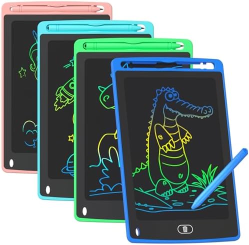 4 Pack LCD Writing Tablet for Kids, 8.5 Inch Colorful Doodle Board Drawing Tablet, Educational Learning Toys Birthday Gifts for Boys Girls Age 3 4 5 6 7 8 by TQU