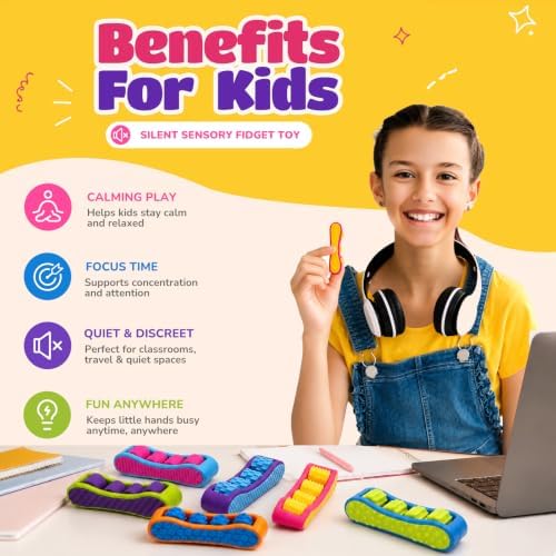 Sensory Fidget Toys for Kids, 6 Pack Quiet Textured Fidgets - Image 6
