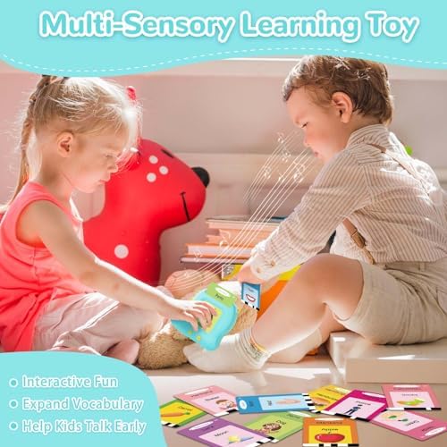 Alotwan Spanish Talking Flash Cards, Bilingual Español & English (Blue) - Image 3