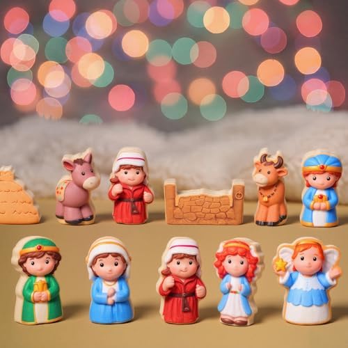 Kathfly 36 Pcs Wooden Community Helpers Nativity Scene, Career Figures Toy - Image 5