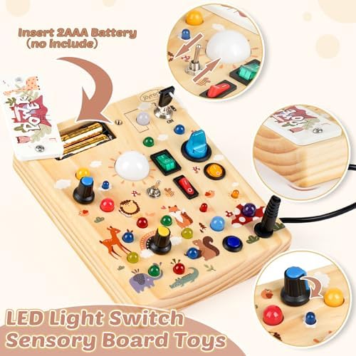Joyreal Wooden Busy Board for Toddlers - Montessori Toys for 1 2 3 Year Old - Image 4