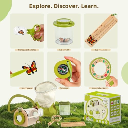 Wooden Bug Catcher Kit for Kids, Bug Catching & Insect Explorer Set - Image 2