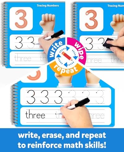 Coogam Math Learning Game for Kids Age 3-8, Number Tracing Handwriting Practice Workbook, Math Addition and Subtraction, Montessori Educational Preschool Learning Activities Gift Toy - Image 5