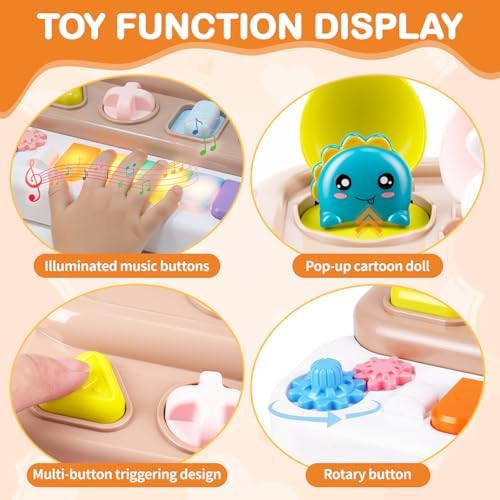 Mini Interactive Pop Up Animal Toy with Piano Keys, Music & Lights, Montessori Cause and Effect Toys for 3+ Year Old, STEM Fine Motor Skills Baby Toy for Infants 6-12 Months, Toddler Birthday Gift - Image 5