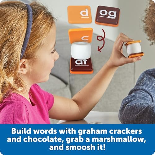 Learning Resources Let's Spell S'mores - Montessori Toys, Kindergarten Learning Activities, Phonemic Awareness Flash Cards, Dyslexia Tools for Kids, Speech Therapy Materials, Learn to Read - Image 3
