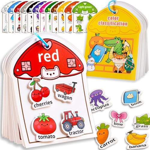 Montessori Busy Book Color Sorting Toys for Toddlers 3-5 Activity Books by Laynertoys