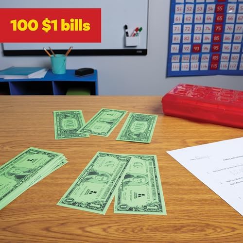 LEARNING ADVANTAGE One Dollar Play Bills, Set of 100, Sized Like Real Cash - Image 2