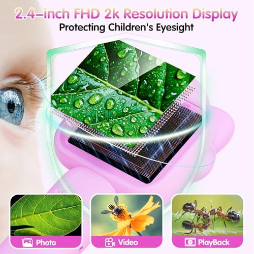 Microscope for Kids, Kids Microscope with Sample Slide, Educational Science Kit, Macro Fixed Focus Kid Mini Microscopes 500x Magnification, 32GB SD Card Include(Purple) - Image 2
