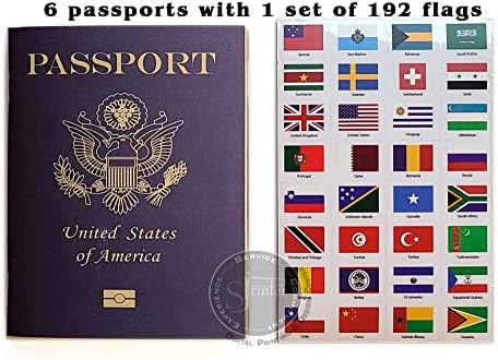 SJPRINTER Passport - Little passports Travelers notebook - Set with travel stickers world flags - Pretend play, party favors, airplane toy, journal notebooks, geography, classroom social study - Image 3
