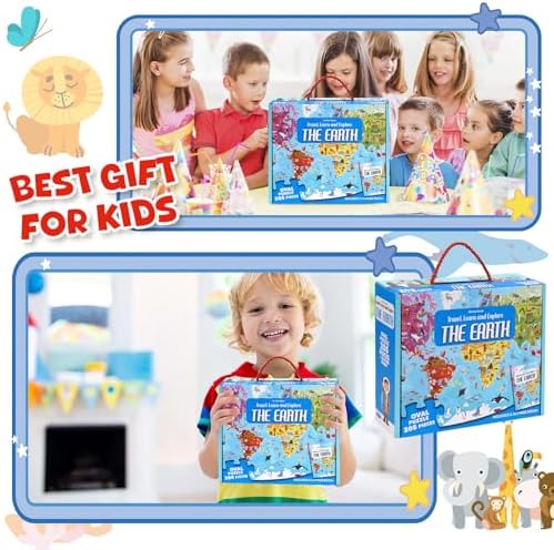 World Map Puzzle for Kids & Adults 205 Pcs World Map Jigsaw Puzzle - Image 5