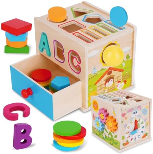 FCSONU Montessori Shape Sorters & Fine Motor Skills Toys for Toddlers 1-3 by FCSONUMontessoriToys