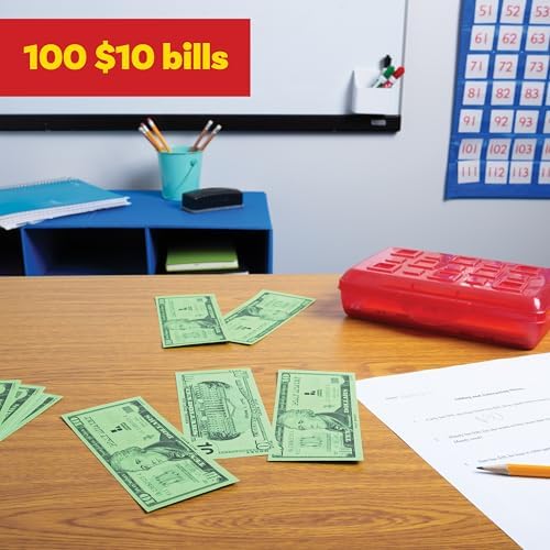 LEARNING ADVANTAGE Ten Dollar Play Bills, Set of 100 Paper Bills - Image 2