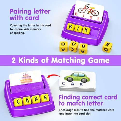HahaGift Toddler Girl Toys Age 3 4 5 6 7，Matching Letter Game Preschool Learning Educational Toys for Kids 3-8 Year Old Boys Girls, Best Christmas Birthday Toy Gift for 3 4 5 Years Old Kindergartener - Image 3