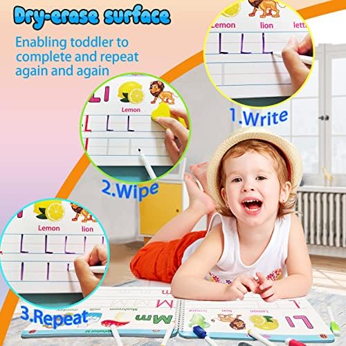ALIANFLY Preschool Learning Activities Educational Workbook - Toddler Prek Montessori Handwriting Practice Activity Tracing Toys Busy Book for Kids, Autism Learning Materials and ABC Learning Book - Image 5