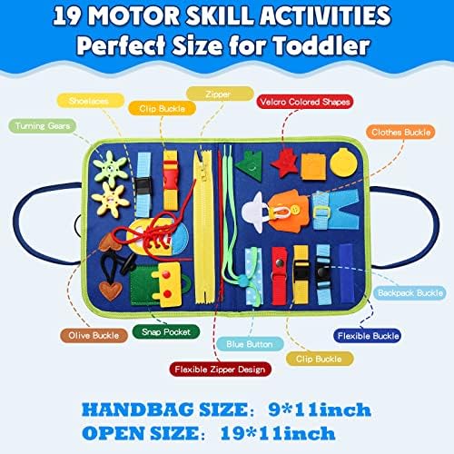 Guolely Busy Board Montessori Toy for 3-6 Year Old Toddlers - Educational Activity Developing Sensory Board for Fine Basic Dress Motor Skills - Travel Toys for Plane Car, Gift for Boys Girls - Image 2