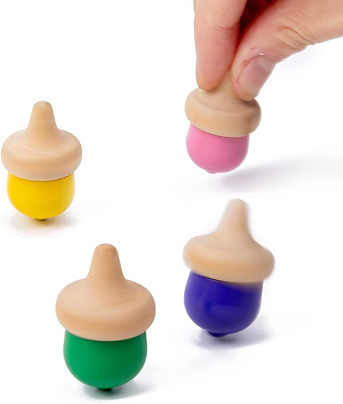 Wooden Color Sorting Toys for Toddlers - Montessori Counting Game with 6 Bowls & 20 Weighted Acorns - DIY Unpainted Pieces - Premium Educational Set with Tweezers, Spoon, Scoop & Bag - Kids 3+ - Image 4