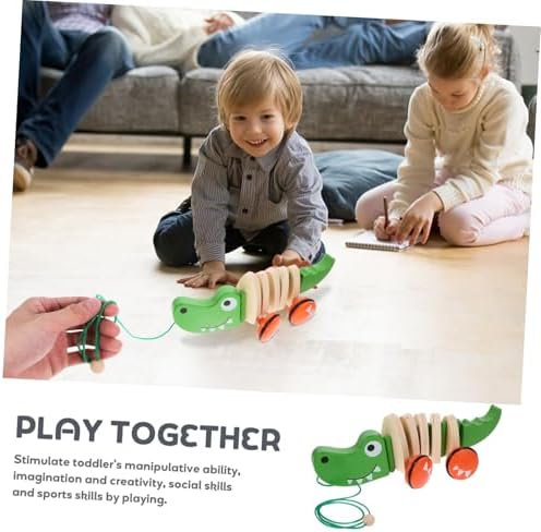 Toddler Wooden Pull Along Toy Car for Walking Practice - Image 3