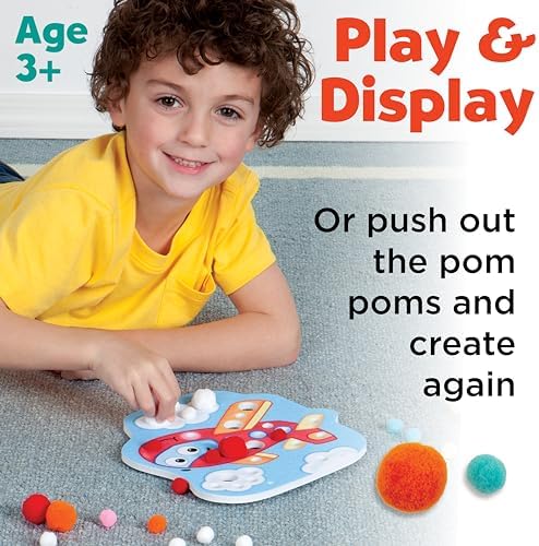 Creativity for Kids Pom Pom Pictures: Transportation - Train and Plane - Preschool Learning Activity, Sensory Toys for Toddlers Ages 3-4+ - Image 6