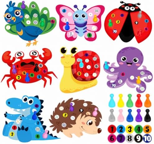 Cinrobiye Animal Counting Game for Kids, Number Matching Game 1-10 with Cute Animal Boards, Fun Educational Activity Games Set for Family Play, Party & Classroom Use by Cinrobiye