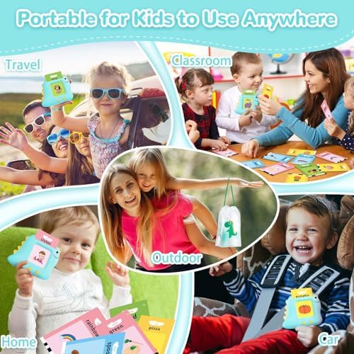 Alotwan Talking Flash Cards, English Learning Toys for Ages 2-4 (Blue) - Image 6