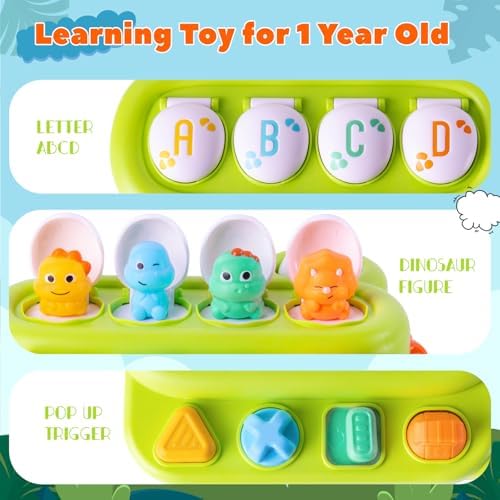 Tovol Zerky Cause and Effect Pop Up Dinosaur Toddler Toy for 1 Year Old - Image 2
