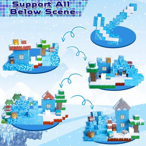 ToyUnited Magnetic Blocks - 100PCS Magnetic Building Blocks Glacier Castle, STEM Montessori Sensory Toys for Toddlers Kids Boys Girls Ages 3 4 5 6 7 8 9 10+ Holiday Birthday Gifts - Image 3