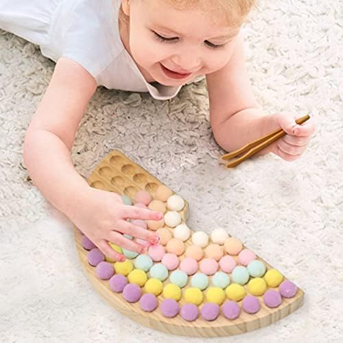 ibwaae Wooden Peg Board Beads Game Color Sorting Toys Counting Matching Game Bead Counting Fine Motor Skill Montessori Toys for Toddlers (Macaron Color) - Image 4
