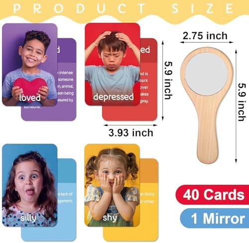 41 Pcs Emotions Flash Cards for Toddlers Feelings Therapy Materials - Image 2