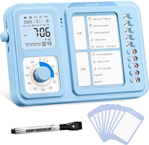 3-in-1 Visual ADHD Timer for Kids with Chore Chart Board & Daily Checklist by BetterToolsBrighterFutures