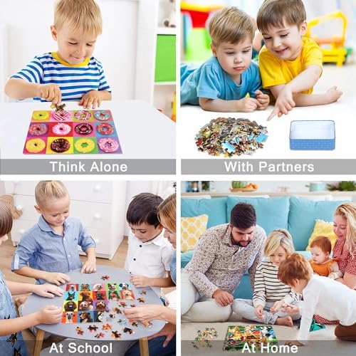 LELEMON Puzzles for Kids Ages 4-6,6 Pack 100 Piece Puzzles for Kids Ages 4-8 in a Metal Box,Educational Jigsaw Puzzles Puzzle Games Puzzle Toys for Girls and Boys - Image 4