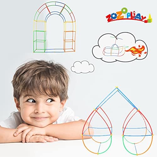 ZOZOPLAY Straw Constructor STEM Building Toys 400 Piece Straws and Connectors Building Sets Colorful Motor Skills Interlocking Plastic Engineering Toys Best Educational Toys Boy & Girl… - Image 4