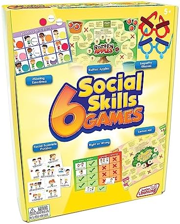 Junior Learning 6 Social Skills Board Games, Multi-Color Set for Kids by JuniorLearning
