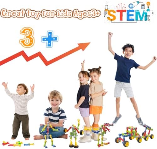 KUTOI Stem Building Blocks Set - 167 Pcs With Wheels - Ideal for 5 Year Old Boys and Girls - Educational and Creative Building Games - Image 5