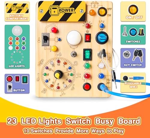 Grarain Busy Board for Toddlers - Montessori Educational Toy for 1-3 Year Old Boys & Girls | Travel-Friendly Sensory Learning Activity | Ideal for Kids with Autism(Clocks Busy Board) - Image 4