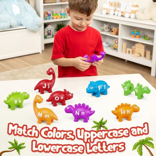 Kasfalci 26 PCS Dinosaur Alphabet Learning Educational Toys for Kids 3-5 - Image 3
