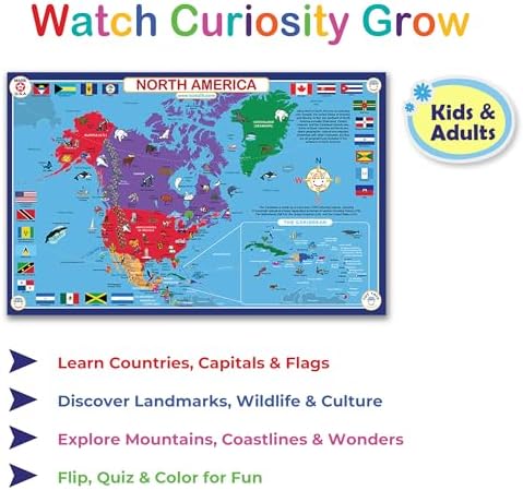 Tot Talk North America Map Educational Placemat | Countries & Geography - Image 2