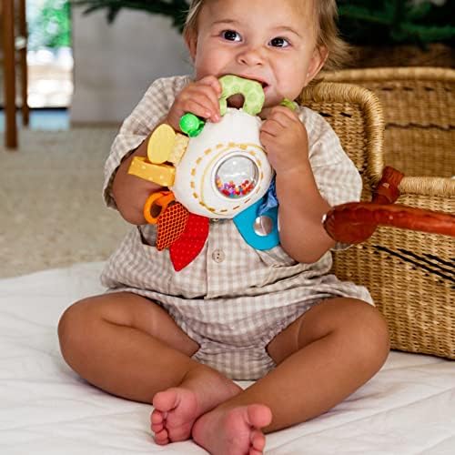 HABA Teether Cuddly Rainbow Round - Soft Activity Toy with Rattling & Teething Elements,Multicolored - Image 4