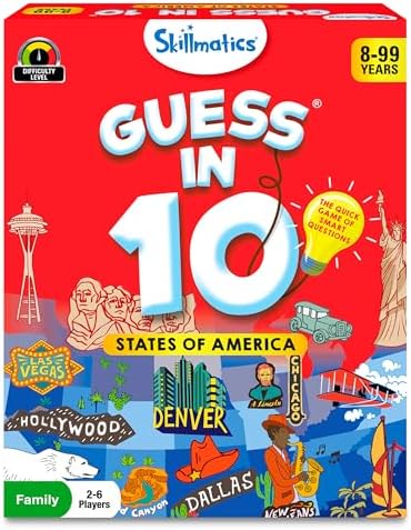Skillmatics Guess in 10 – States of America, Geography Game, Gift for Kids by Skillmatics