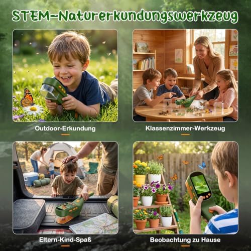 CIMELR Bug Catcher for Kids with 2.4" Screen, 500X Digital Microscope, 1080P Photo/Video, 1000mAh Battery, 8 LED, PC Real-Time Imaging, STEM Nature Toy & Gift for Boys Girls Ages 3-12 - Image 4