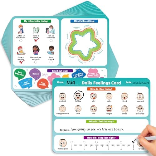 Aizweb Big Feelings Deck-12 Pack 9x12" Dry Erase Emotions Flash Cards with Coping Skills,Feelings Chart for Kids,Autism & ABA Tools,Calm Down Corner Supplies for Preschool Kindergarten Classroom by AIZWEB