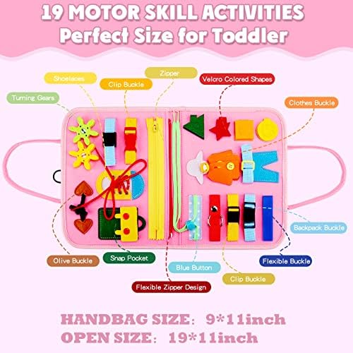 Guolely Busy Board Montessori Toy for 3-6 Year Old Toddlers - Educational Activity Developing Sensory Board for Basic Dress Fine Motor Skills - Travel Toys for Plane Car, Gift for Boys Girls - Image 2