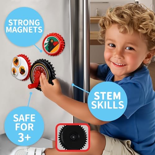 7PCS Magnetic Gear Toy Set, Train-Themed Gear Toys for Toddlers 1-3, Educational STEM Gears Toys for Kids, Cute Fridge Magnets for Toddlers, Montessori Learning Toy Gift for Boys Girls - Image 4