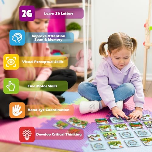 Aizweb Alphabet Match Game,Memory Game,52 Pcs ABC Learning Letter Flash Cards for Toddlers Ages 3 4 5,Educational Toys for Pre K Preschool Kindergarten Learning Activities Classroom Must Haves - Image 5
