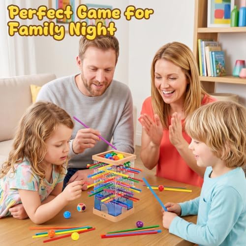 Montessori Wooden Board Game for Kids 4-6 with 48 Sticks and 12 Balls - Image 6