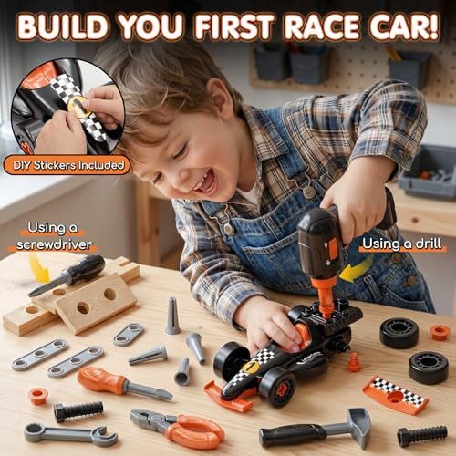 Lehoo Castle Toddler Tool Set with Toy Drill & Take Apart Car for Kids 3+ - Image 2