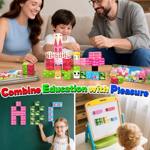 Princess Magnetic Building Blocks Travel Toys - 35PCS Magnet Cubes for Kids Ages 4-8, STEM Learning Toys, Portable Magnetic Toys Set for Toddlers 3-5, Boys & Girls，Birthday Gifts, Classroom Prizes - Image 5