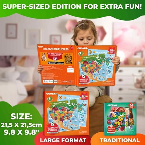 Magnetic Puzzles for Toddlers 3-5 - 2x48 Pieces Travel Games Ages 4-8 - Image 2