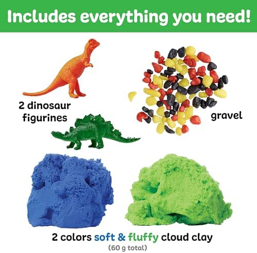Creativity for Kids Sensory Minis Dinosaur Kit | Cloud Clay Sensory Toy for Toddlers | Squish, Scoop & Discover Dinosaur Figures | Screen Free Summer Supplies for Travel Activities (Ages 3+) - Image 3