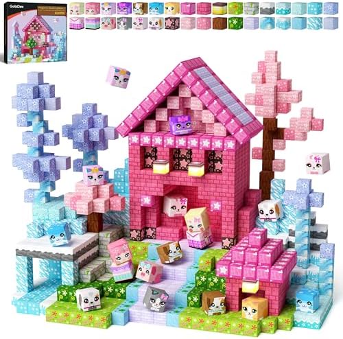 GobiDex Magnetic Blocks 100PCS Kids Pink Princess Castle Building Blocks by GobiDex